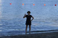 Camilla Brueton on a beach