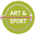A green circle contains the words 'Art and Sport'. The are split across the middle from left to right by a pink line. A grey line circles the text, and joins the pink line on the right.