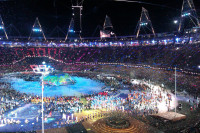 Image showing the Olympic Stadium full of athletes at the Opening Ceremony.